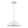 White Metal Hanging Light with Dome Shade