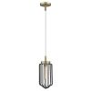 Gold and Black Metal Cage Pendant Hanging Light