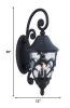 Three Light Matte Black Leaf Detail Wall Light