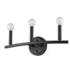 Three Light Matte Black Wall Sconce