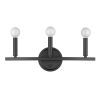 Three Light Matte Black Wall Sconce
