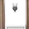 Black Metal and Pebbled Glass Wall Light