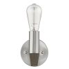 Silver Metal and Wood Wall Sconce