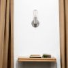 Silver Metal and Wood Wall Sconce