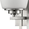 Geometric Silver Wall Sconce with Frosted Glass Shade