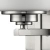 Geometric Silver Wall Sconce with Frosted Glass Shade