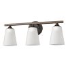 Three Light Bronze Metal Vanity Wall Light