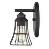 One Light Bronze Cage Wall Light