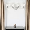 Four Light Silver Wall Light with Clear Glass Shade