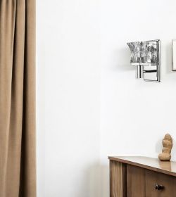 Arabella 1-Light Polished Nickel Sconce With Pressed Crystal Shade