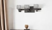 Coralie 3-Light Oil-Rubbed Bronze Sconce With Pressed Crystal Shades