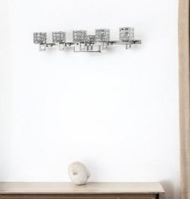 Coralie 5-Light Polished Nickel Sconce With Pressed Crystal Shades