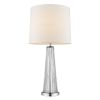 29" Clear Glass Buffet Lamp With Off White Empire Shade