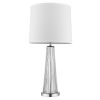 29" Clear Glass Buffet Lamp With Off White Empire Shade