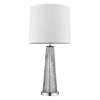 29" Silver Glass Buffet Lamp With Off White Empire Shade