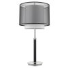 32" Black and Silver Metal Column Lamp With Black and White Drum Shade