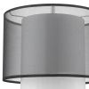 32" Black and Silver Metal Column Lamp With Black and White Drum Shade