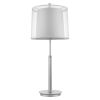31" Silver Metal Table Lamp With White Empire Shade