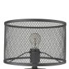 20" Brown Solid Wood Tripod Table Lamp With Black Drum Shade