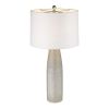 33" Light Gray Ceramic Table Lamp With White Drum Shade