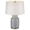 27" Gray Ceramic Table Lamp With White Empire Shade
