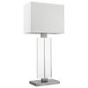 31" Silver Metal and Acrylic Buffet Lamp With White Shade