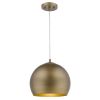 Latitude 1-Light Hand Painted Antique Gold Pendant With Gold Interior Shade