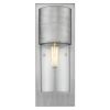 Contemporary Brushed Silver and Glass Wall Light