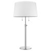 31" Silver Metal Two Light Adjustable Table Lamp With White Empire Shade