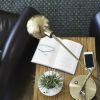 Shiny Satin Brass LED Adjustable Desk Lamp