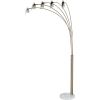 Dull Gold Metal Floor Lamp with Five Adjustable Swing Arms