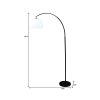 76" Black Arc Floor Lamp With White Dome Shade