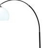 76" Black Arc Floor Lamp With White Dome Shade
