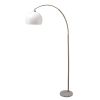 76" White Arc Floor Lamp With White Dome Shade