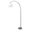 76" White Arc Floor Lamp With White Dome Shade
