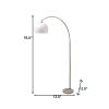 76" White Arc Floor Lamp With White Dome Shade