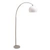 76" White Arc Floor Lamp With White Dome Shade