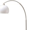 76" White Arc Floor Lamp With White Dome Shade