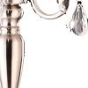 62" Silver Three Light Candelabra Floor Lamp With White Fabric Drum Shade