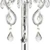 63" Silver Three Light Candelabra Floor Lamp With White Acrylic Drum Shade