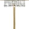 65" Gold And White Novelty Floor Lamp With White Fabric Drum Shade