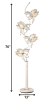 76" White and Gold Four Light Floor Lamp With Frosted Glass Floral Shades