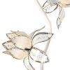 76" White and Gold Four Light Floor Lamp With Frosted Glass Floral Shades
