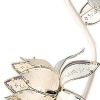 76" White and Gold Four Light Floor Lamp With Frosted Glass Floral Shades