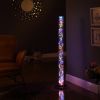 49" Silver LED Column Floor Lamp With Clear Acrylic Drum Shade