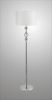 63" Chrome and Crystal Orb Shaped Floor Lamp With White Drum Shade