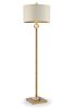 63" Gold Column Floor Lamp With Off White Metal Drum Shade