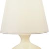 12" Beige Ceramic Bedside Table Lamp With White Shade
