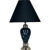Gold and Navy Blue Table Lamp with Navy Blue Shade