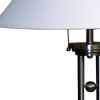 27" Silver Metal Two Light Table Lamp With White Classic Empire Shade